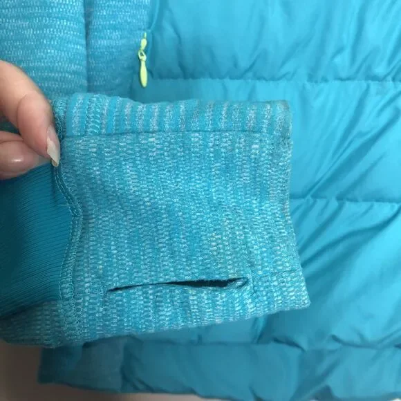 Lululemon Jacket Womens 6 Blue Teal Fluff Off Down Puffer Insulated Coat Hooded - Picture 9 of 12